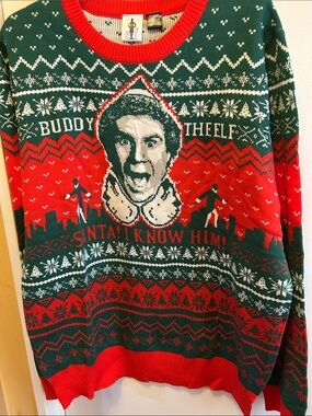ELF Green and Red Buddy the Elf Crewneck Sweater